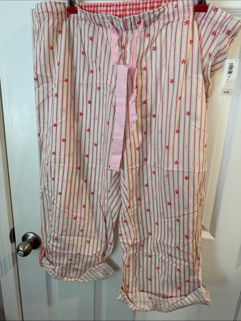 Old Navy Pink and Red Striped Girls Pajama Pants